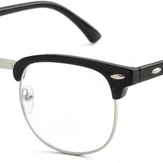 Blue Light Blocking Glasses for Women Men Classic Semi Rimless Fake Nerd Anti Blue Ray Computer Eyeglasses