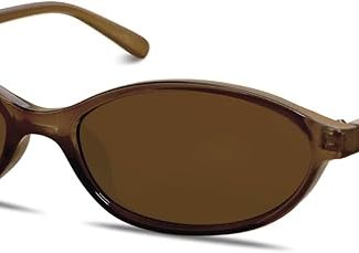 Retro Oval Sunglasses for Women Chic Cat Eye 90s Sunnies Lightweight Narrow Shades Trendy UV protection Sun Glasses