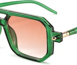 FEISEDY Vintage Square 70s Flat Aviator Sunglasses Women Men Classic Retro Stylish Frame UV400 Sunglasses B2622