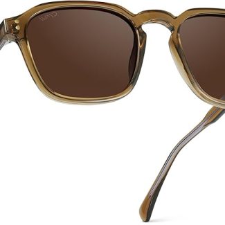 WMP Eyewear - Men's Polarized Square Sunglasses, Wide Fit: Modern Retro Style with Unique Color Combos