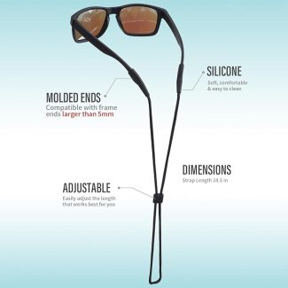 Eye Glasses Holder Strap - Sunglasses Straps Cords for Men Women Kids - Eyeglass Holders Around Neck - Eyewear String Lanyard Retainer - 2 PCS(Black