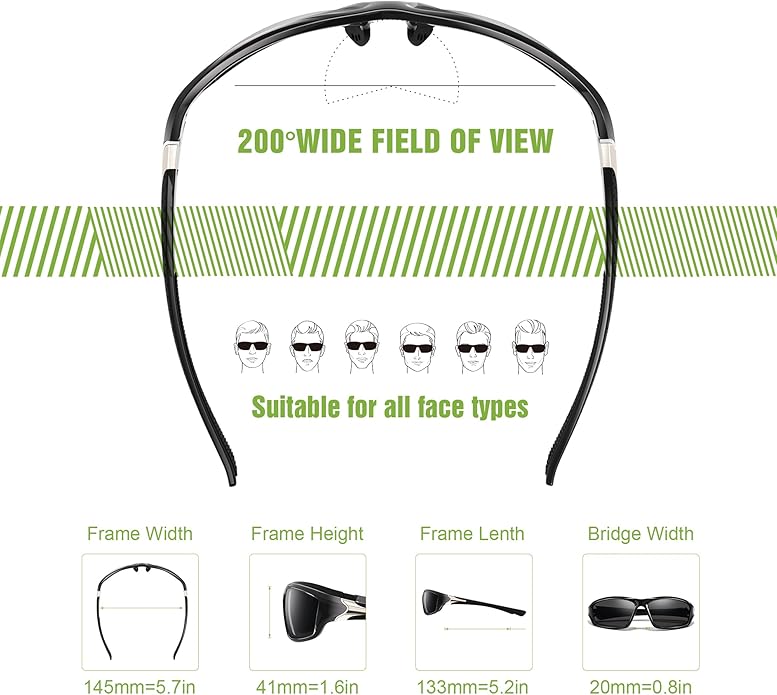 3 Pack Polarized Sports Sunglasses for Men, Mens Sunglasses Wrap Around UV400 Protection for Cycling Fishing Driving - Image 4