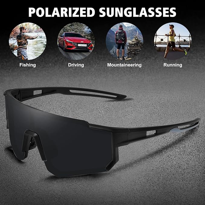 STORYCOAST Polarized Sports Sunglasses for Men Women,Driving Fishing Cycling Mountain Bike Sunglasses UV400 Protection - Image 2