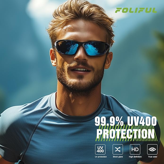 3 Pack Polarized Sports Sunglasses for Men, Mens Sunglasses Wrap Around UV400 Protection for Cycling Fishing Driving - Image 6